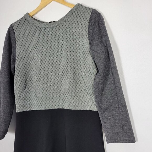 Ann Taylor Loft Women's Quilted 3/4 Sleeve Grey Dress Size 8 - Picture 3 of 13